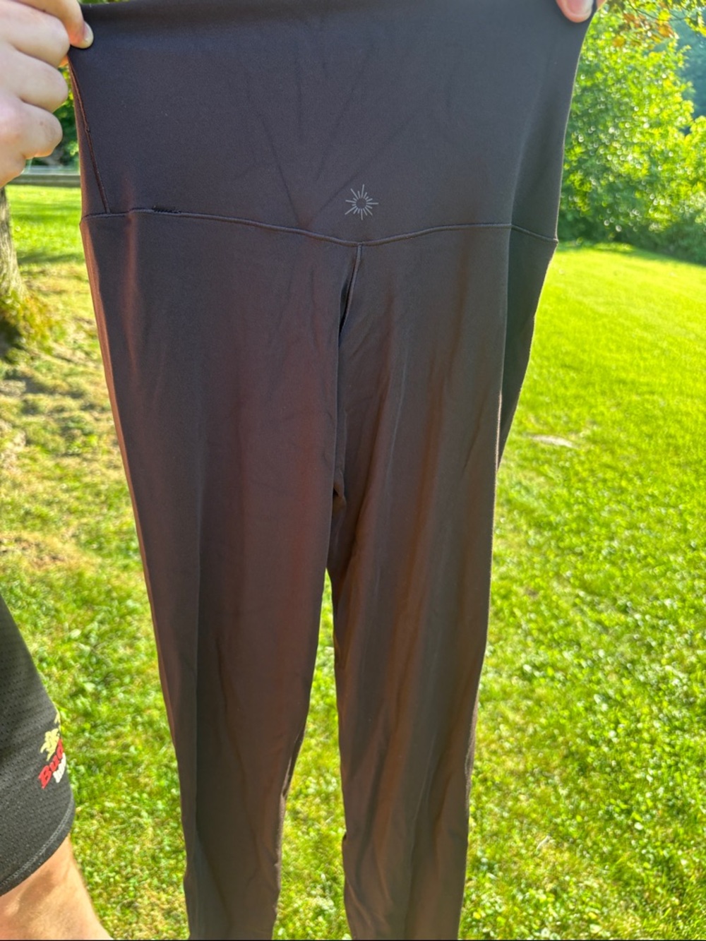 aerie Chocolate Brown High-Waist Leggings with Sunburst Logo